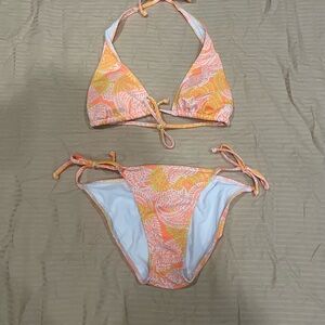 Orange and Yellow Paisley Bikini Set women size S
